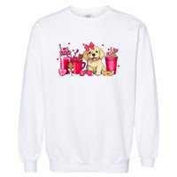 Golden Retriever Dog Valentines Day Coffee Latte Mugs Puppy Garment-Dyed Sweatshirt