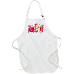 Golden Retriever Dog Valentines Day Coffee Latte Mugs Puppy Full-Length Apron With Pockets