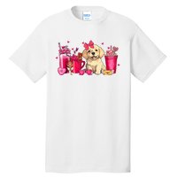 Golden Retriever Dog Valentines Day Coffee Latte Mugs Puppy Tall T-Shirt