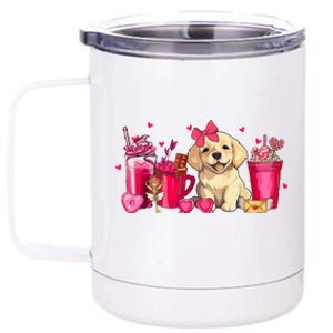 Golden Retriever Dog Valentines Day Coffee Latte Mugs Puppy 12 oz Stainless Steel Tumbler Cup