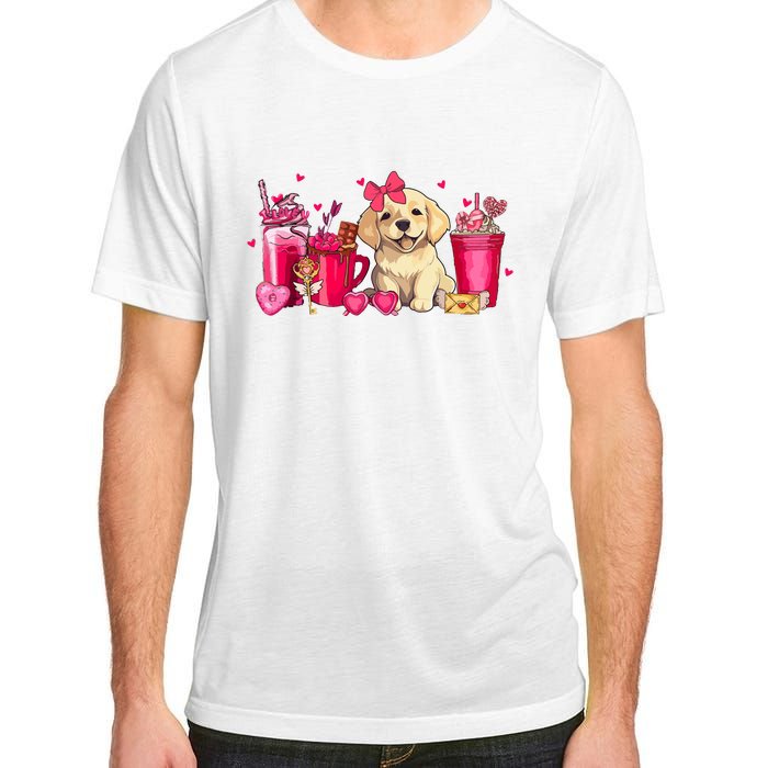 Golden Retriever Dog Valentines Day Coffee Latte Mugs Puppy Adult ChromaSoft Performance T-Shirt