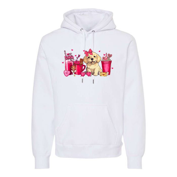 Golden Retriever Dog Valentines Day Coffee Latte Mugs Puppy Premium Hoodie