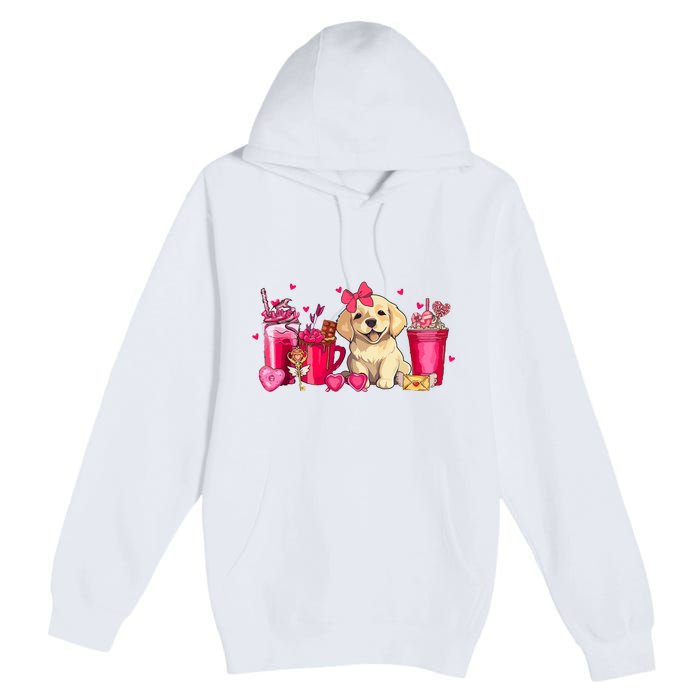 Golden Retriever Dog Valentines Day Coffee Latte Mugs Puppy Premium Pullover Hoodie