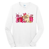 Golden Retriever Dog Valentines Day Coffee Latte Mugs Puppy Tall Long Sleeve T-Shirt