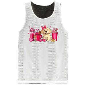 Golden Retriever Dog Valentines Day Coffee Latte Mugs Puppy Mesh Reversible Basketball Jersey Tank