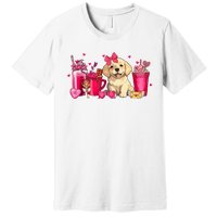 Golden Retriever Dog Valentines Day Coffee Latte Mugs Puppy Premium T-Shirt