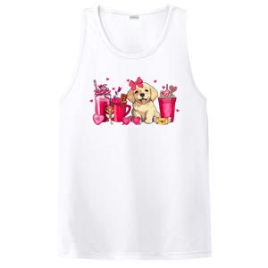 Golden Retriever Dog Valentines Day Coffee Latte Mugs Puppy PosiCharge Competitor Tank