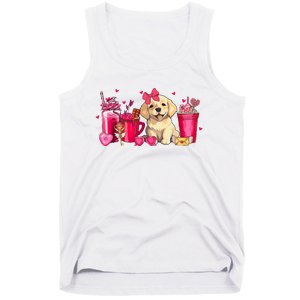 Golden Retriever Dog Valentines Day Coffee Latte Mugs Puppy Tank Top