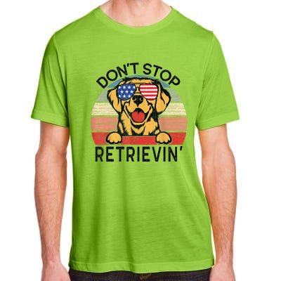 Golden Retriever Dog Don't Stop Retrievin' Adult ChromaSoft Performance T-Shirt