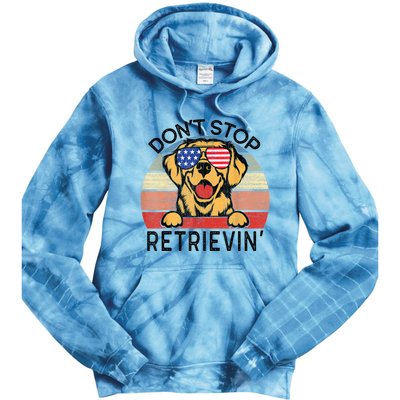 Golden Retriever Dog Don't Stop Retrievin' Tie Dye Hoodie