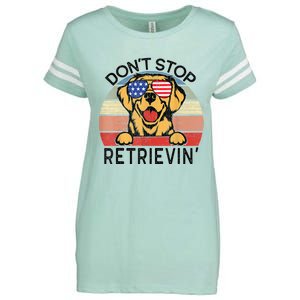 Golden Retriever Dog Don't Stop Retrievin' Enza Ladies Jersey Football T-Shirt