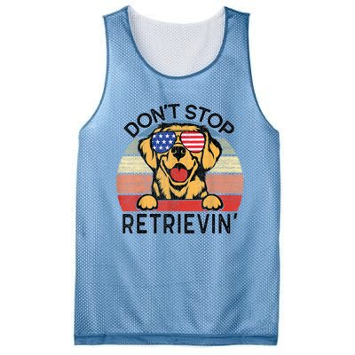 Golden Retriever Dog Don't Stop Retrievin' Mesh Reversible Basketball Jersey Tank