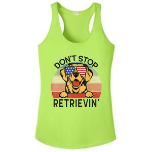 Golden Retriever Dog Don't Stop Retrievin' Ladies PosiCharge Competitor Racerback Tank