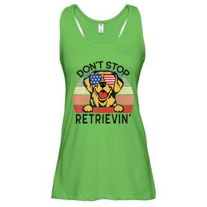 Golden Retriever Dog Don't Stop Retrievin' Ladies Essential Flowy Tank