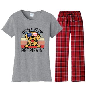 Golden Retriever Dog Don't Stop Retrievin' Women's Flannel Pajama Set