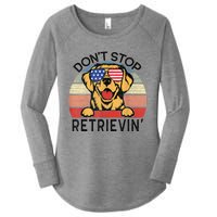 Golden Retriever Dog Don't Stop Retrievin' Women's Perfect Tri Tunic Long Sleeve Shirt