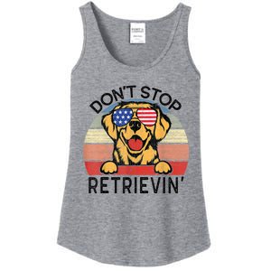 Golden Retriever Dog Don't Stop Retrievin' Ladies Essential Tank