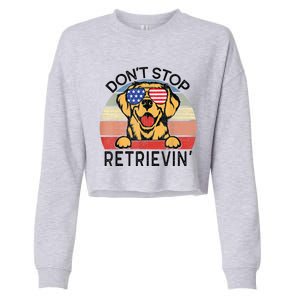 Golden Retriever Dog Don't Stop Retrievin' Cropped Pullover Crew