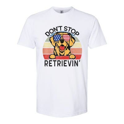 Golden Retriever Dog Don't Stop Retrievin' Softstyle® CVC T-Shirt