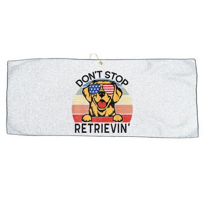 Golden Retriever Dog Don't Stop Retrievin' Large Microfiber Waffle Golf Towel