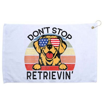 Golden Retriever Dog Don't Stop Retrievin' Grommeted Golf Towel