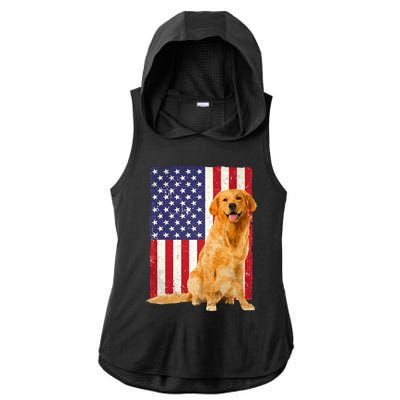 Golden Retriever Design For Golden Retriever Lover Ladies PosiCharge Tri-Blend Wicking Draft Hoodie Tank