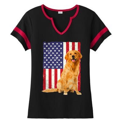 Golden Retriever Design For Golden Retriever Lover Ladies Halftime Notch Neck Tee