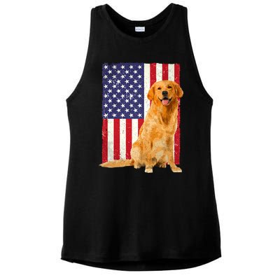 Golden Retriever Design For Golden Retriever Lover Ladies PosiCharge Tri-Blend Wicking Tank