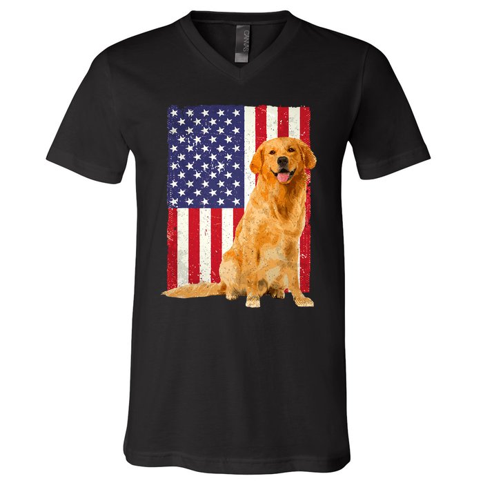 Golden Retriever Design For Golden Retriever Lover V-Neck T-Shirt