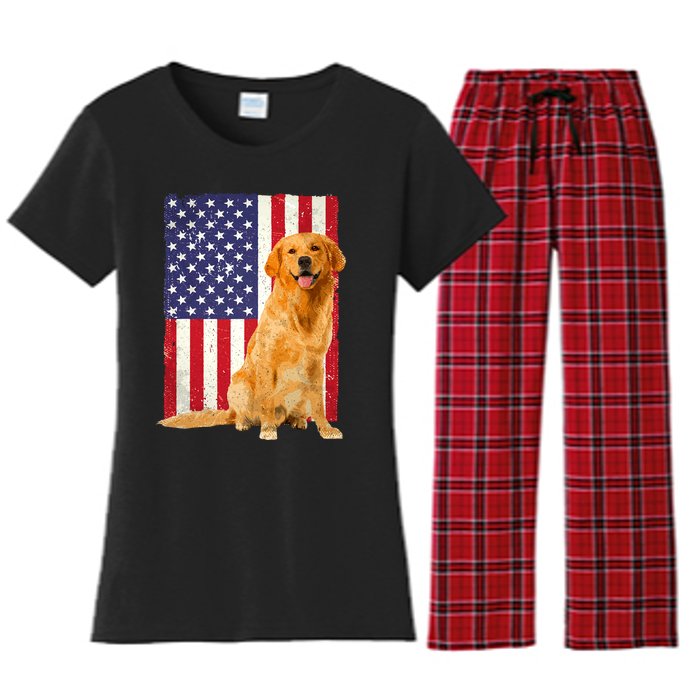 Golden Retriever Design For Golden Retriever Lover Women's Flannel Pajama Set