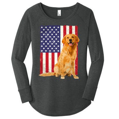 Golden Retriever Design For Golden Retriever Lover Women's Perfect Tri Tunic Long Sleeve Shirt