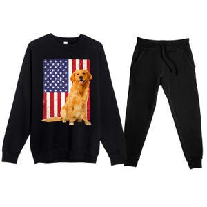 Golden Retriever Design For Golden Retriever Lover Premium Crewneck Sweatsuit Set