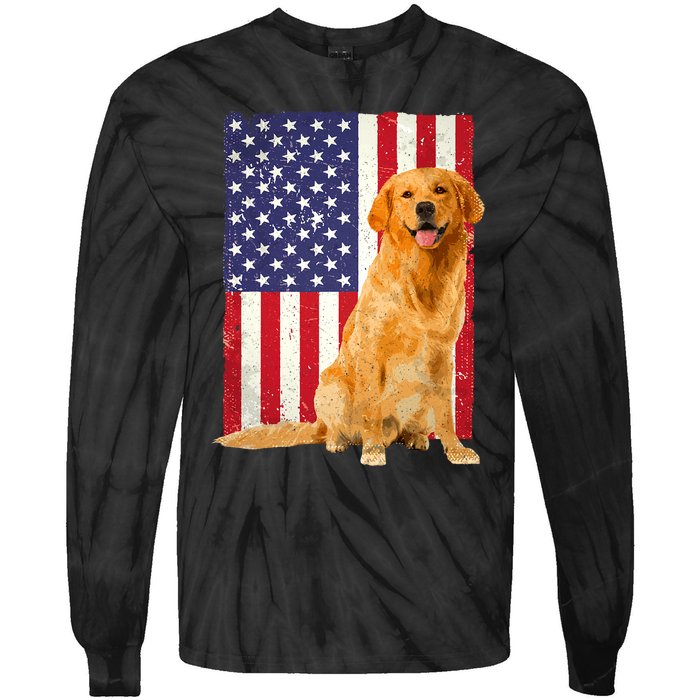 Golden Retriever Design For Golden Retriever Lover Tie-Dye Long Sleeve Shirt