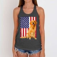 Golden Retriever Design For Golden Retriever Lover Women's Knotted Racerback Tank