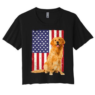 Golden Retriever Design For Golden Retriever Lover Women's Crop Top Tee