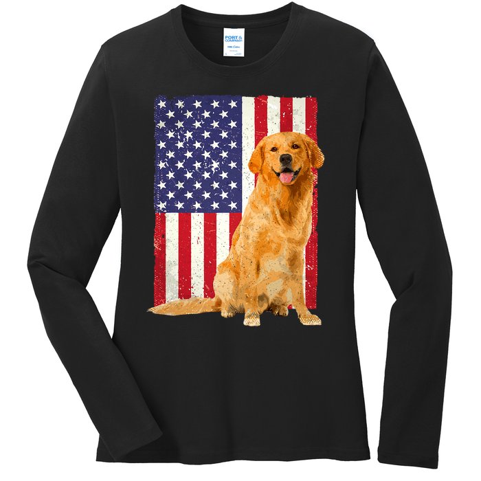 Golden Retriever Design For Golden Retriever Lover Ladies Long Sleeve Shirt