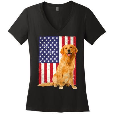 Golden Retriever Design For Golden Retriever Lover Women's V-Neck T-Shirt