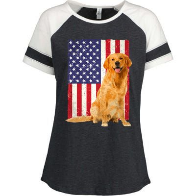 Golden Retriever Design For Golden Retriever Lover Enza Ladies Jersey Colorblock Tee