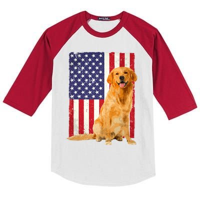 Golden Retriever Design For Golden Retriever Lover Kids Colorblock Raglan Jersey