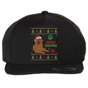 Golden Retriever Dog Ugly Christmas Holiday Gift Wool Snapback Cap