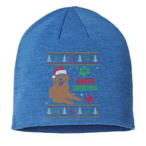 Golden Retriever Dog Ugly Christmas Holiday Gift Sustainable Beanie