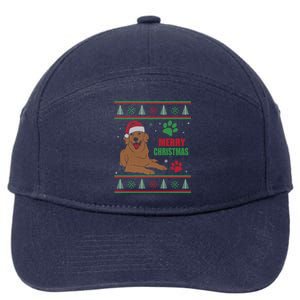 Golden Retriever Dog Ugly Christmas Holiday Gift 7-Panel Snapback Hat