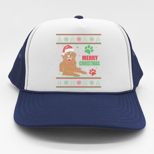 Golden Retriever Dog Ugly Christmas Holiday Gift Trucker Hat