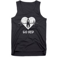 Go Red Day Heart Ribbon Costume Heart Disease Month Tank Top