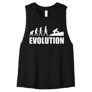 Great Roofer Evolution Design Roofing Craft Roofer Women's Racerback Cropped Tank