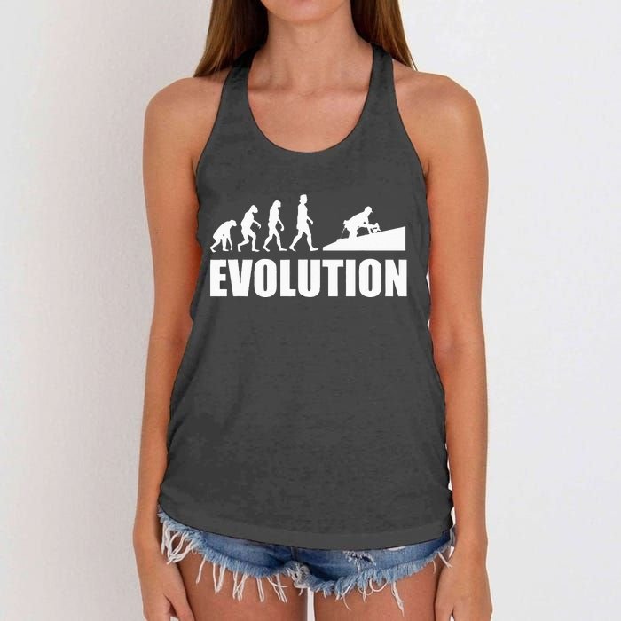 Great Roofer Evolution Design Roofing Craft Roofer Women's Knotted Racerback Tank