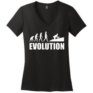 Great Roofer Evolution Design Roofing Craft Roofer Women's V-Neck T-Shirt