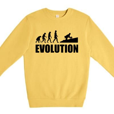 Great Roofer Evolution Design Roofing Craft Roofer Premium Crewneck Sweatshirt