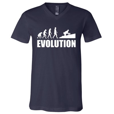 Great Roofer Evolution Design Roofing Craft Roofer V-Neck T-Shirt