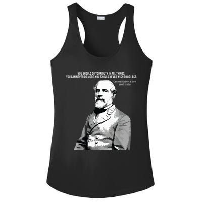 General Robert E Lee Quote Ladies PosiCharge Competitor Racerback Tank